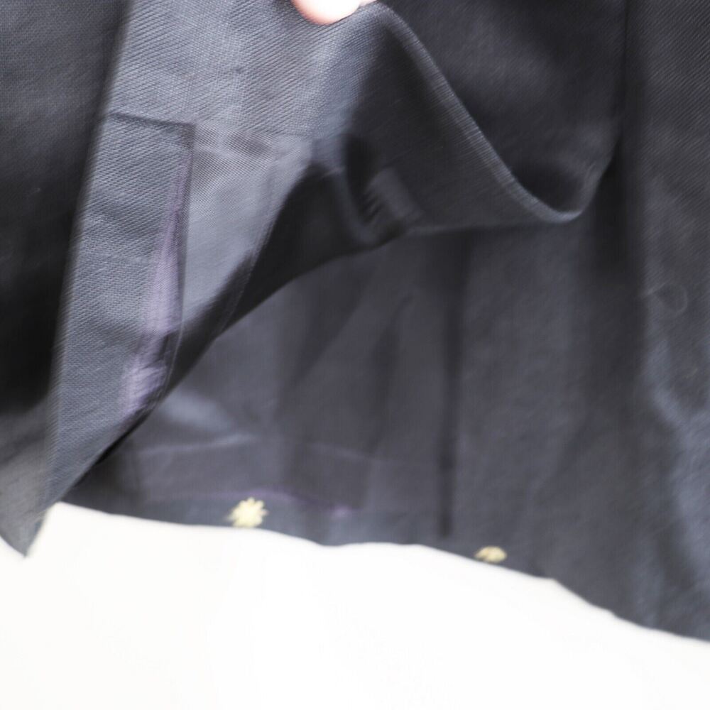Santa Fe Dress Women Plus 18 Black Linen Gold Star Trim Short Sleeve Keyhole - Picture 9 of 12
